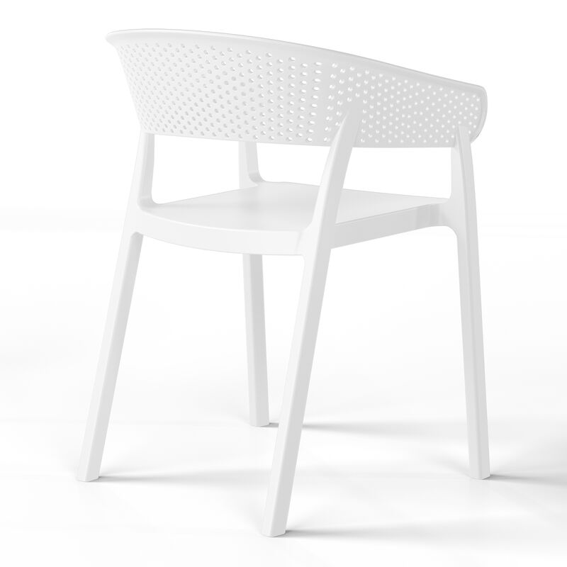 WestinTrends Outdoor Modern Stackable Plastic Resin Patio Dining Armchair (Set of 2) image number 3