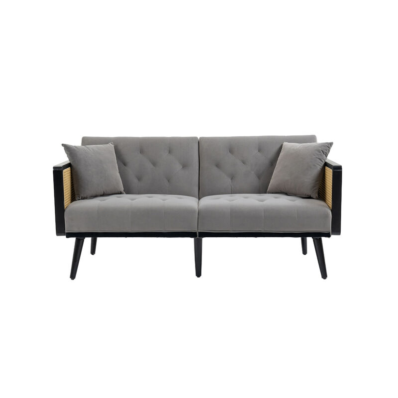 Velvet Sofa, Accent sofa .loveseat sofa with metal feet