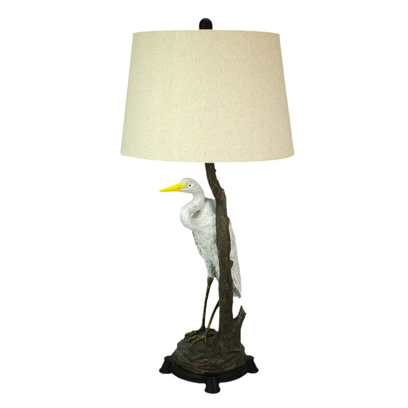 Set of 2 Heron Table Lamps - 30.5" High - Coastal Bedroom Decor image number 1