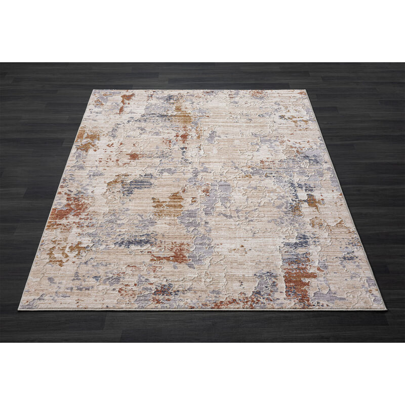 4 X 6 Beige Abstract Area Rug image number 0