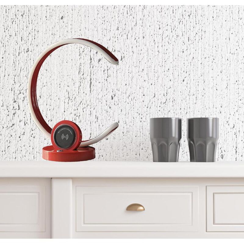 Hivvago 13" Red Contempo C Shape LED  with USB Desk or Table Lamp