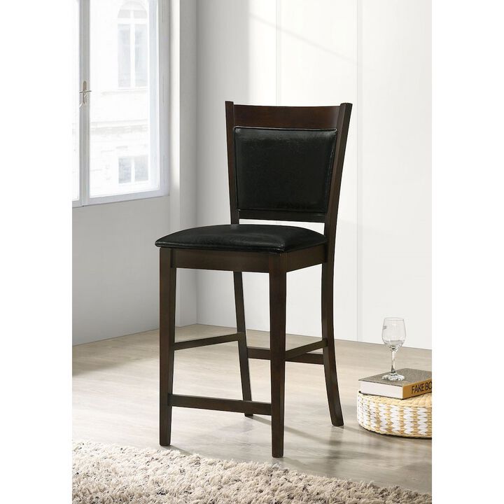 Simple Relax Set of 2 Counter-Height Chair in Black and Espresso
