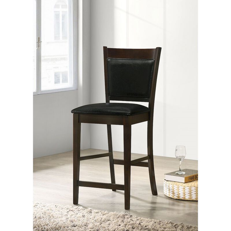 Simple Relax Set of 2 Counter-Height Chair in Black and Espresso image number 1