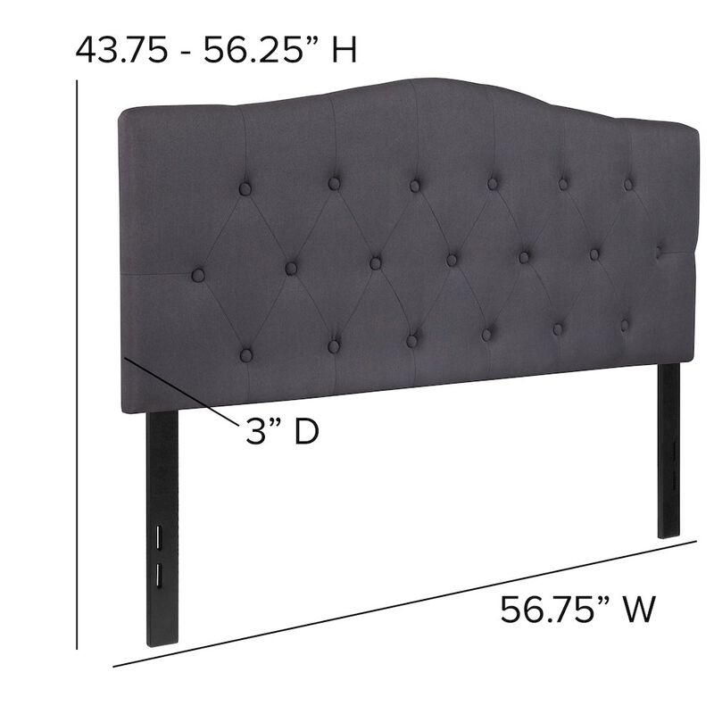 Flash Furniture Tufted Upholstered Full Size Headboard in Dark Gray Fabric image number 3