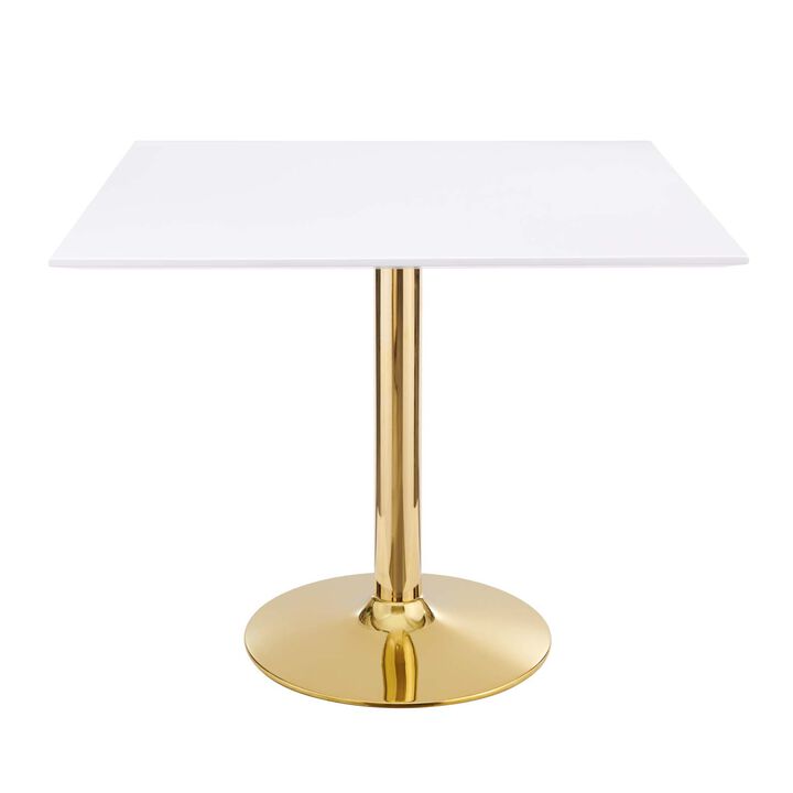 Modway - Verne 35" Square Dining Table Gold White