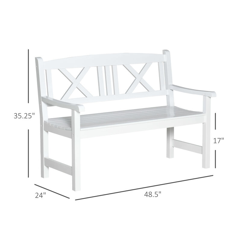 Hivvago 2 Seater Patio Bench Wooden Garden Loveseat Outdoor Seating image number 2