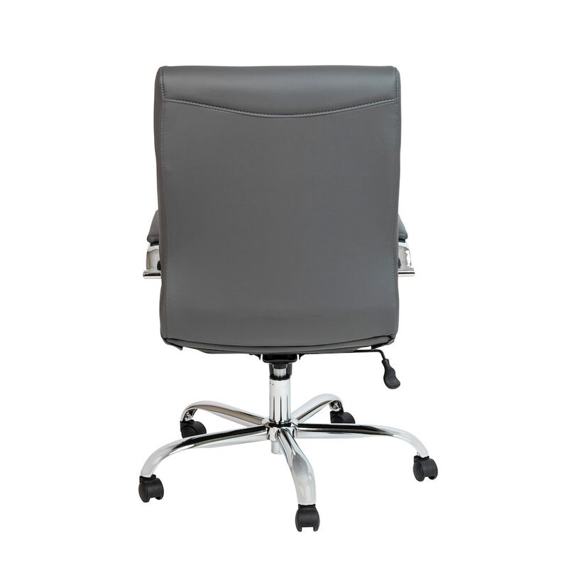 Flash Furniture Mid-Back Gray Executive Swivel Office Chair with Chrome Frame and Arms image number 4