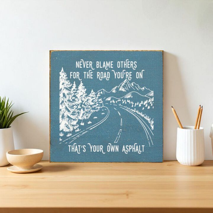 Inspirational Wooden Wall Art Sign Rustic Home Decor Motivational Quote Plaque Never Blame Others