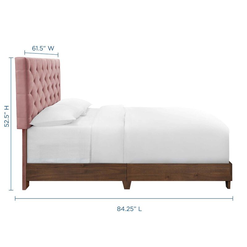 Modway - Rhiannon Diamond Tufted Upholstered Performance Velvet Queen Bed image number 4