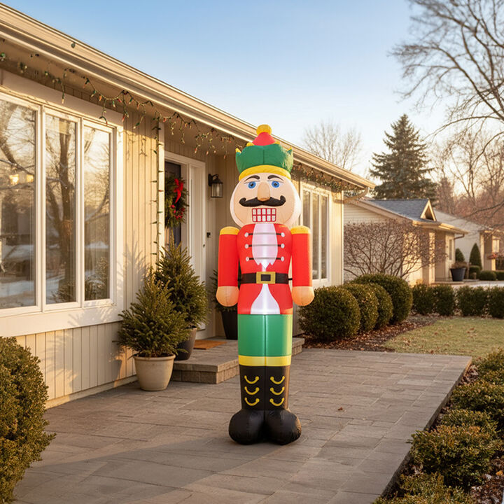 Sunnydaze 8 ft Nathaniel the Nutcracker Inflatable Christmas Decoration