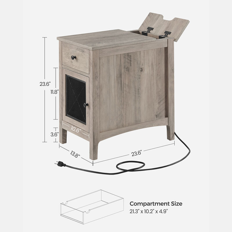 Side Table with Storage and Charging Station image number 2