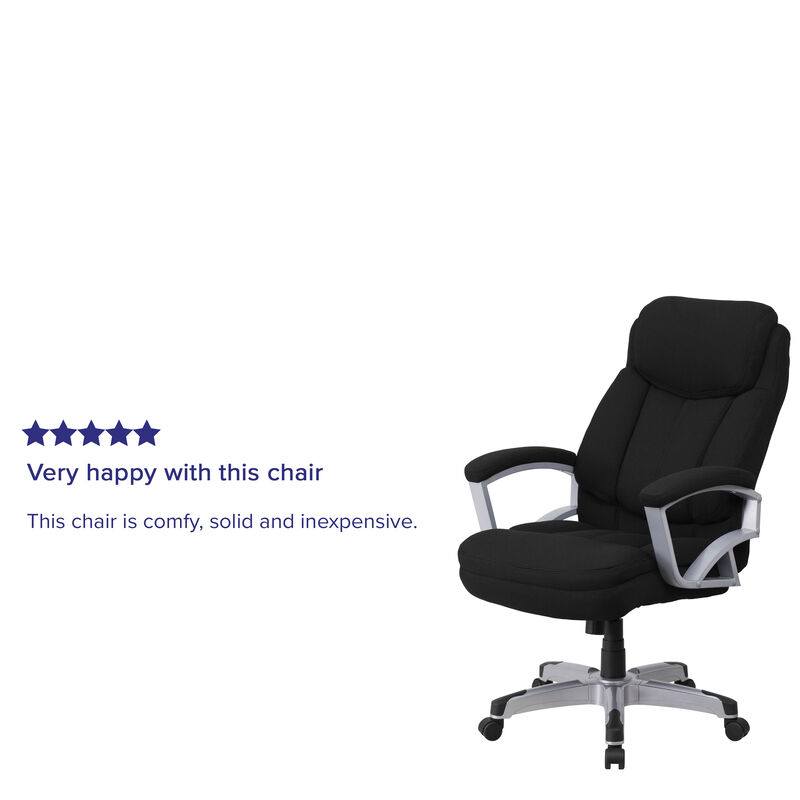 HERCULES Series Big & Tall 500 lb. Rated Black Fabric Executive Swivel Ergonomic Office Chair with Arms image number 4
