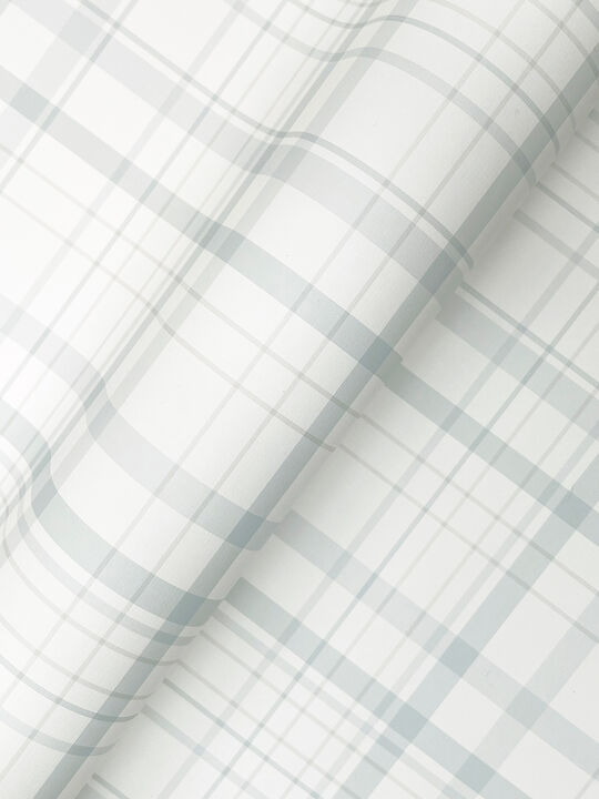 Burgess Light Blue Plaid Wallpaper