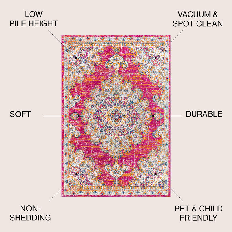 Leann Bohemian Flair Boho Vintage Medallion Area Rug