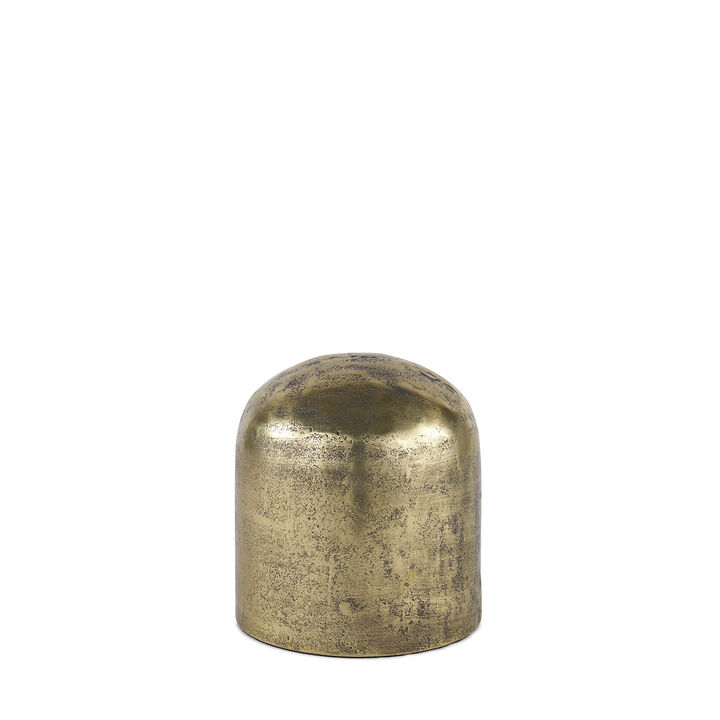 HomeRoots 7" Antiqued Brass Cast Aluminum Cylindrical Tabletop Sculpture