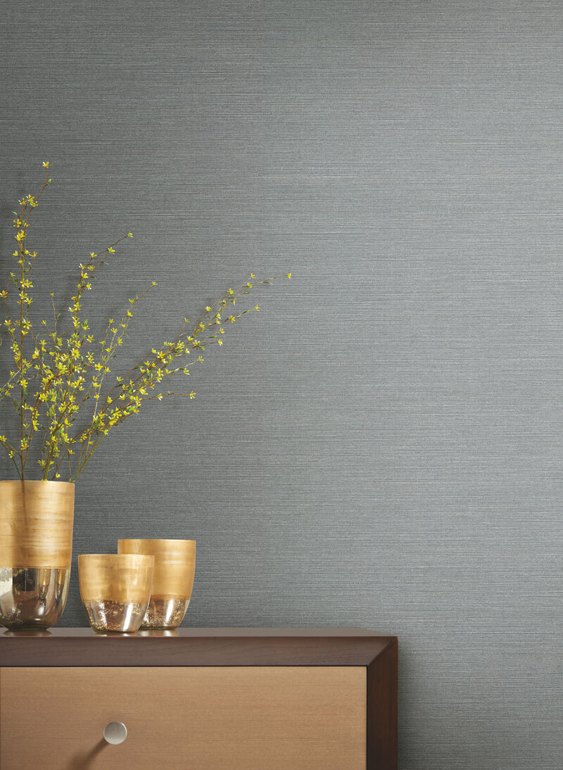 Shining Sisal Blue & Silver Wallpaper image number 2