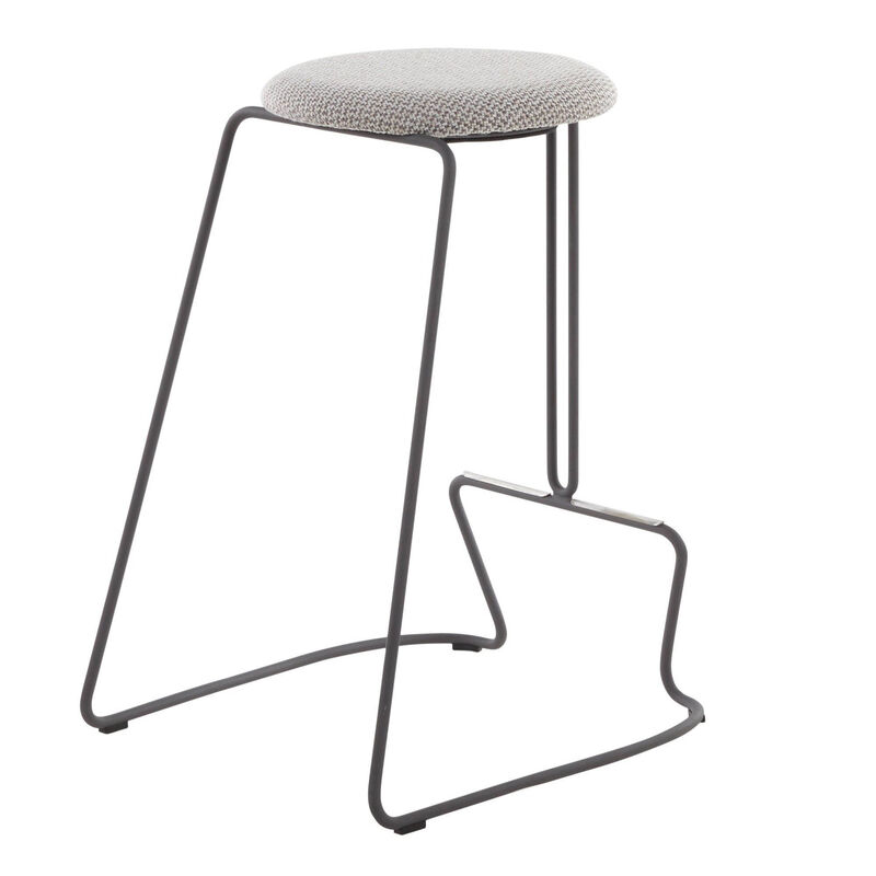 Lumisource Finn Contemporary Counter Stool in Grey Steel, Fabric - Set of 2 image number 5