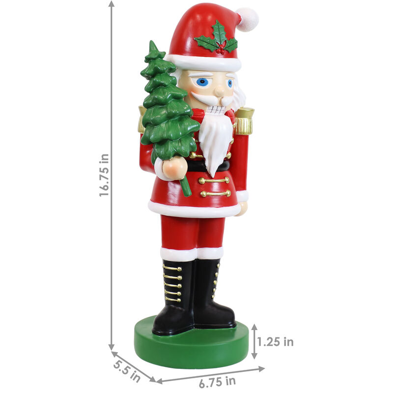 Sunnydaze Santa Claus with Tree Indoor Nutcracker Statue - 16.75 in