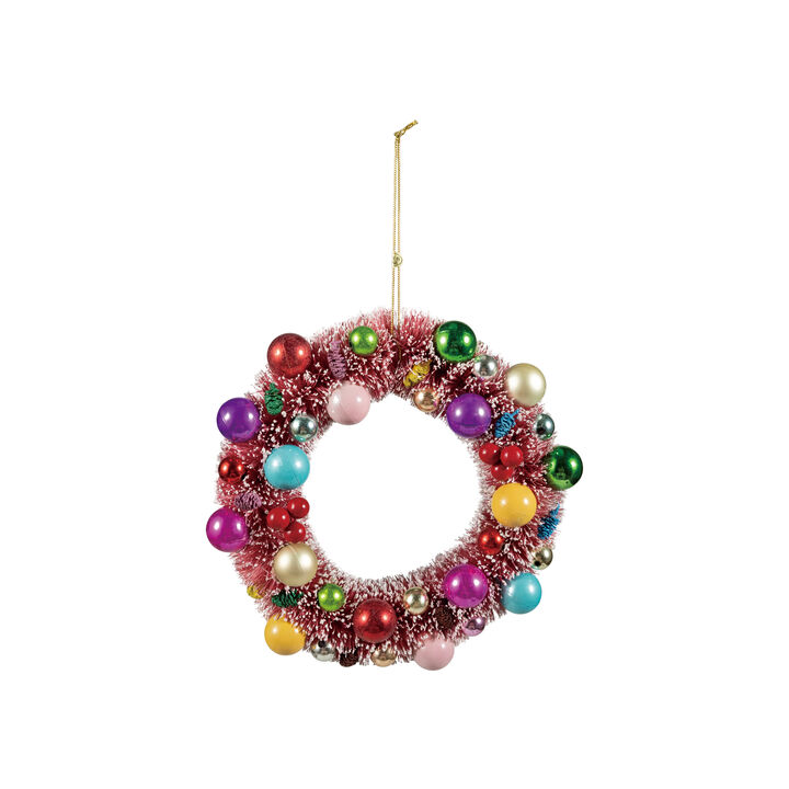 Artisan Sisal Wreath with Accented Ornaments, Multicolor