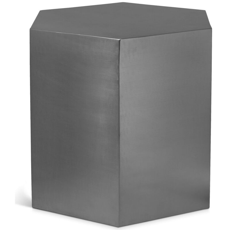 Meridian Furniture Hexagon Brushed Chrome End Table