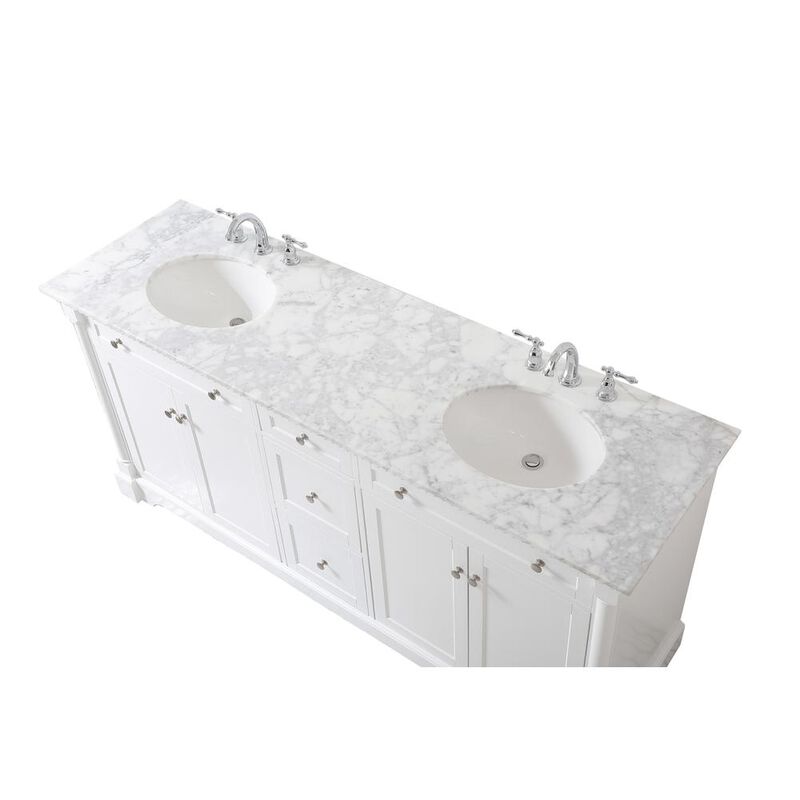 Elegant Kitchen and Bath 72 inch double bathroom vanity in White