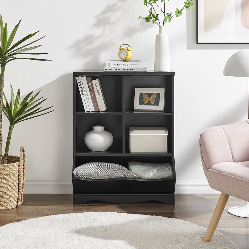 Five-Cubby Open Storage Cabinet