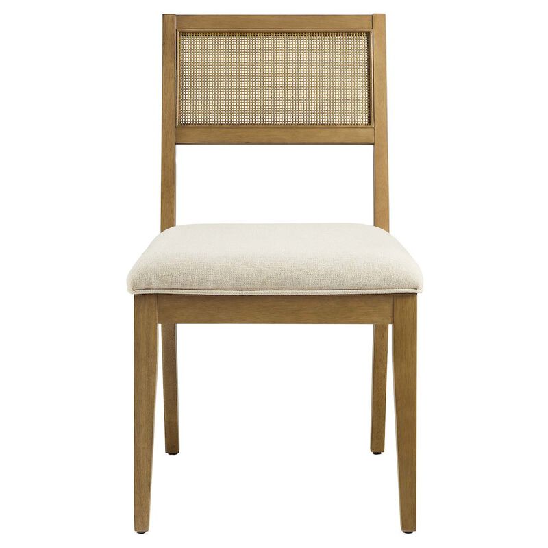 Nimba Faux Rattan Fabric Dining Chairs Set of 2 image number 6