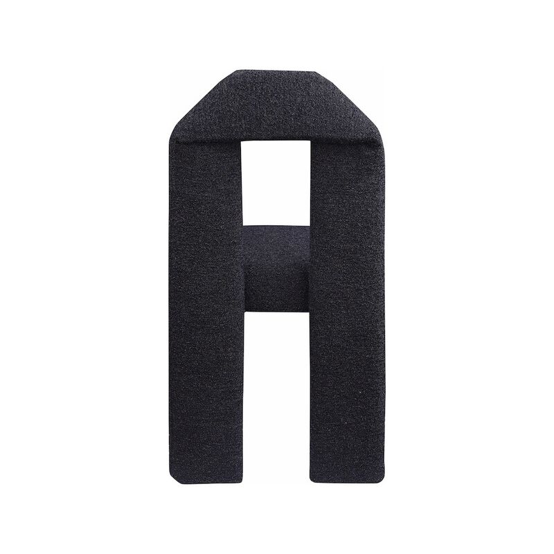 Meridian Furniture Bennett Black Boucle Fabric Dining Chair, Set of 2