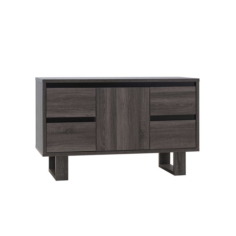 TV Stand Distressed Grey Black