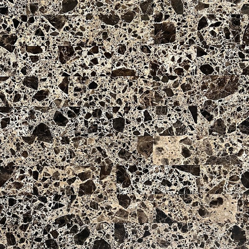 Aliya Side End Table, Rectangular 28 Inch Marble, Cherry Brown Wood