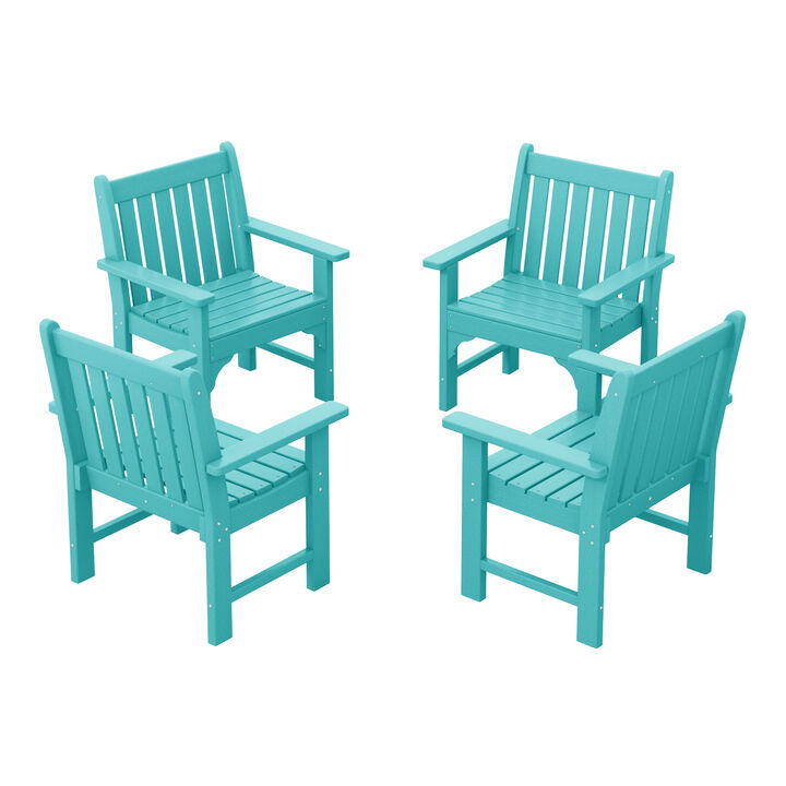 WestinTrends Outdoor Patio HDPE Adirondack Dining Arm Chairs (Set of 4)