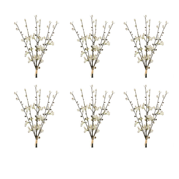 Set of 6 Winter Berry Twig Bundles for Holiday and Seasonal Decor