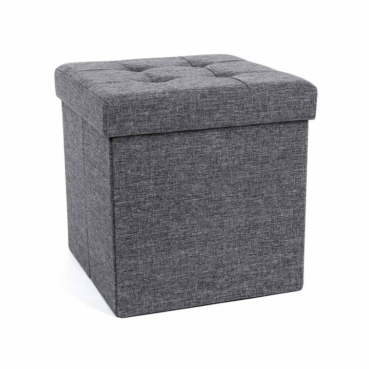 Folding Storage Ottoman Cube Footrest Stool Coffee Table Puppy Step