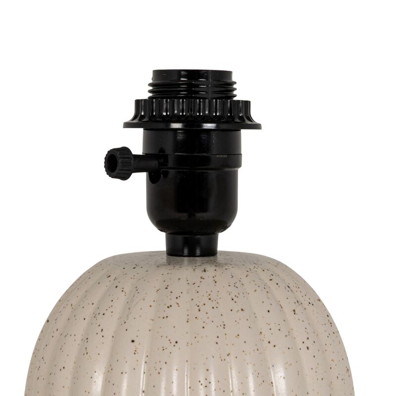 Stoneware Table Lamp with Ribbed Linen Shade image number 5