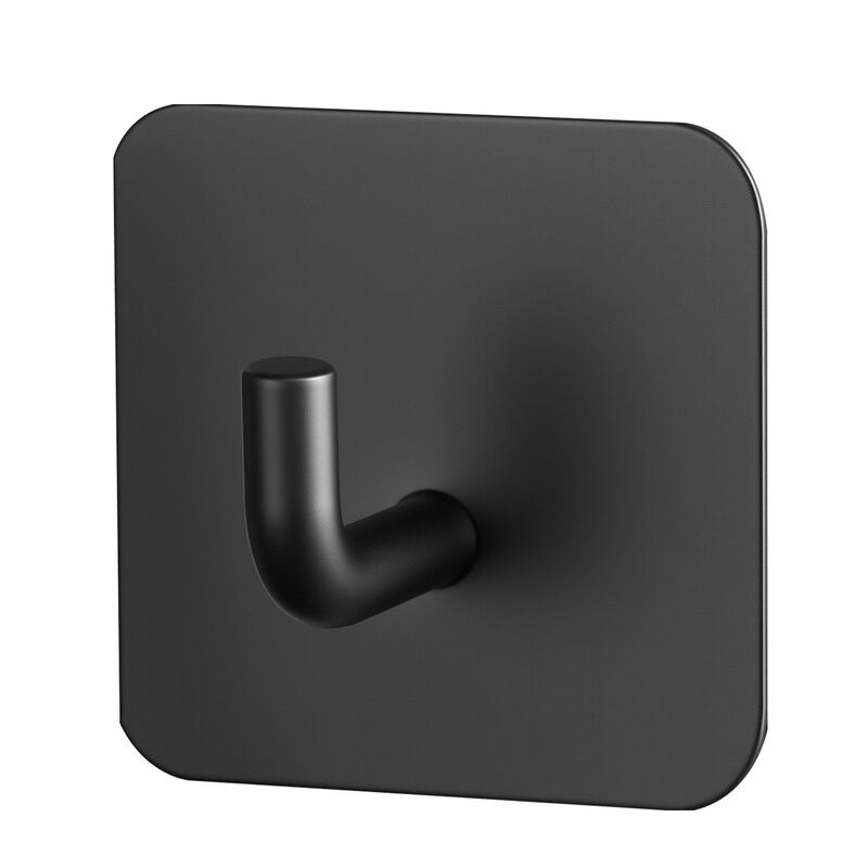 4 Pack Self Adhesive Wall Hooks Heavy Duty for Bathroom Kitchen Towel Coat-Matte Black image number 8