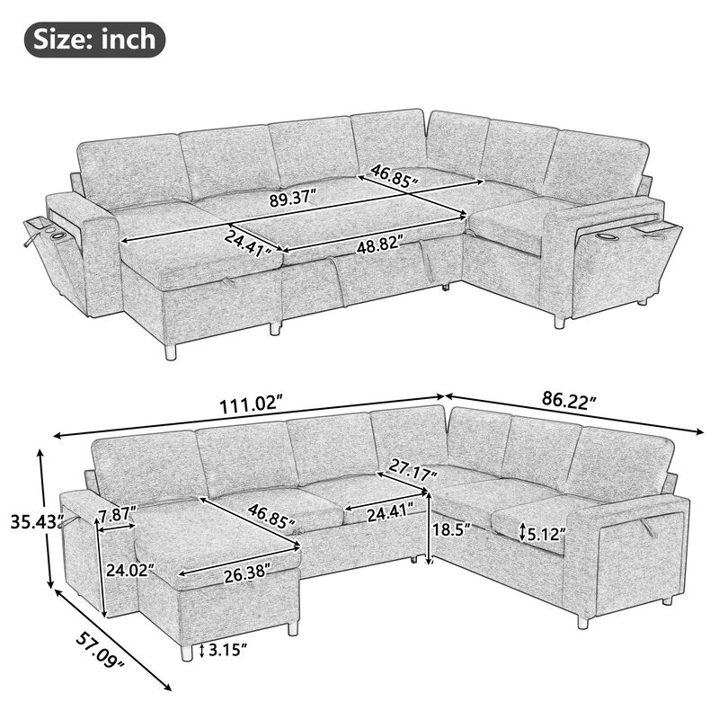 Spesi U-Shaped Convertible Sectional image number 4
