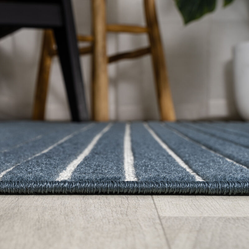 Aarhus Minimalist Scandi Striped Area Rug