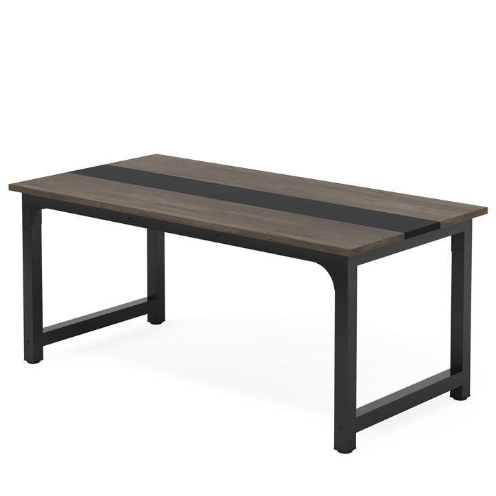 Tribesigns 6FT Conference Table, 70.8"W Rectangular Meeting Room Table for 6, Boardroom Table Computer Desk for Office, Farmhouse Large Office Desk Workstation, Holds 800 lbs