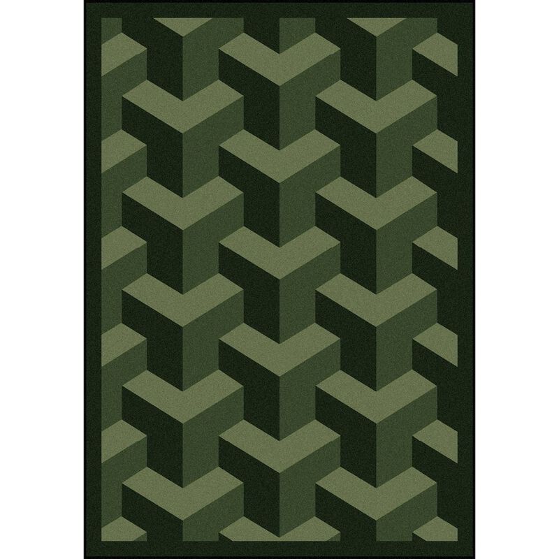 Joy Carpets Kaleidoscope Rooftop 10'9 x 13'2 Area Rug in Color Beige