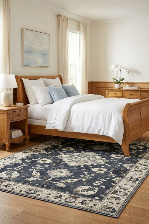 Ellington ELL08 Blue 5'3" x 7'6" Rug
