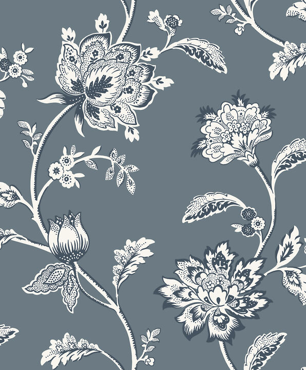 Juliette Blue Jacobean Wallpaper