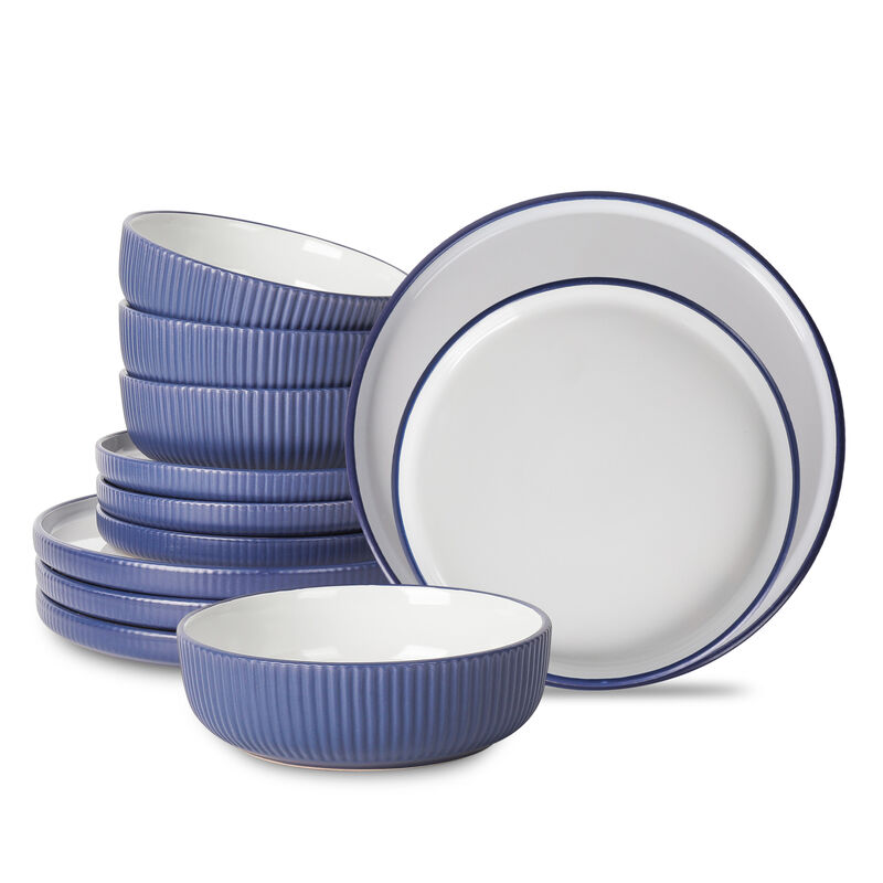 Christian Siriano Laro Stoneware 12 Piece Dinnerware Set