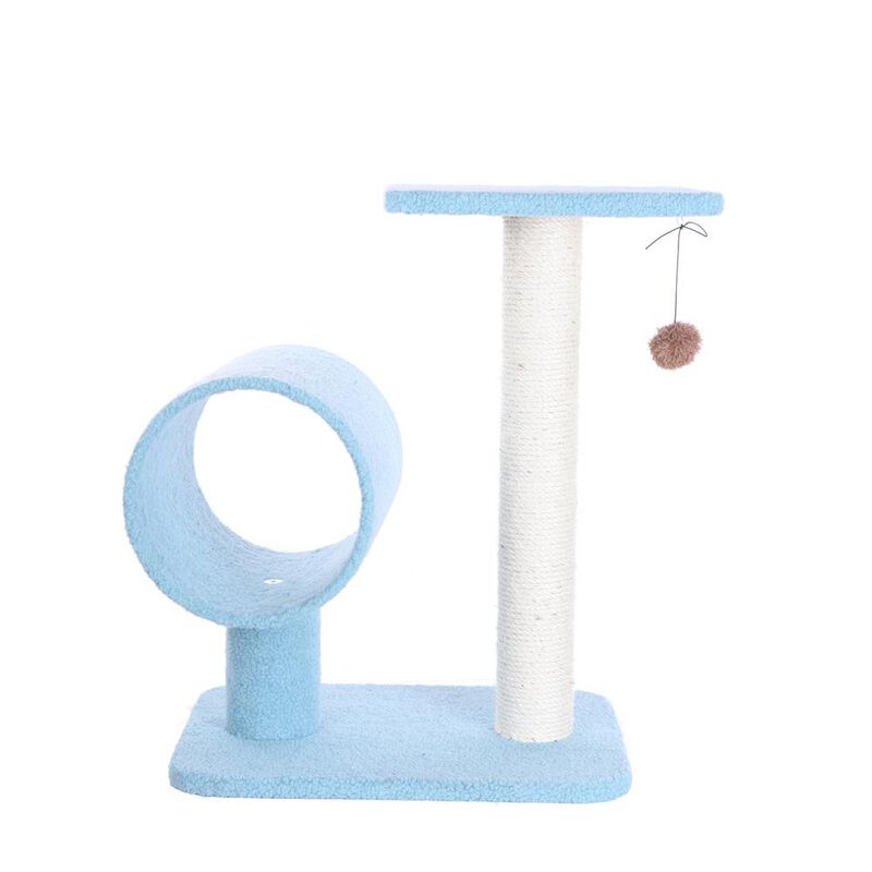 Armarkat Sky Blue 25 Real Wood Cat Tree With Scratcher And Tunnel For Privacy And Hiding