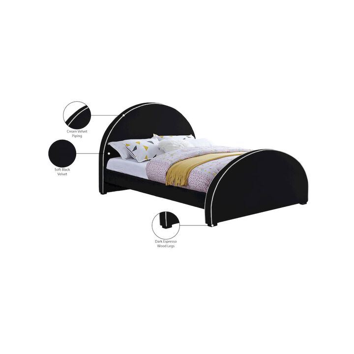 Meridian Furniture Brody Black Velvet Queen Bed