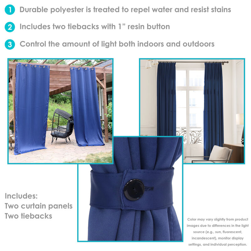Sunnydaze Outdoor Blackout Curtain Panel - 52 in x 120 in
