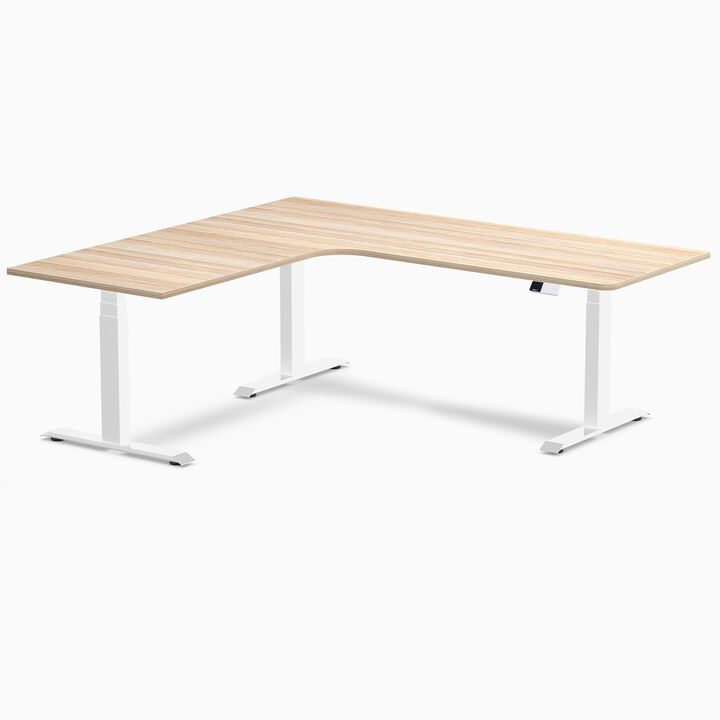 Desky L-Shape Curved Laminate Sit Stand Desk