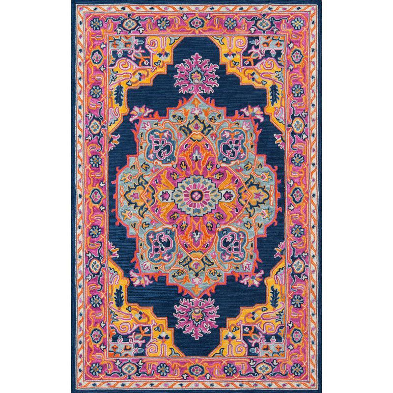Momeni Traditional Rectangle Area Rug, Navy, 3' X 5'
