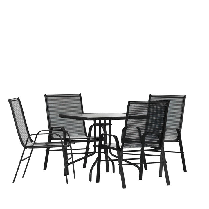 31.5" Square Brown Patio Set