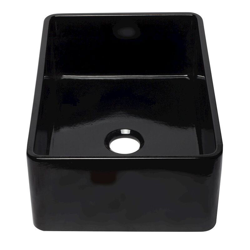 ALFI brand 30 inch Black Reversible Single Fireclay Farmhouse Kitchen Sink