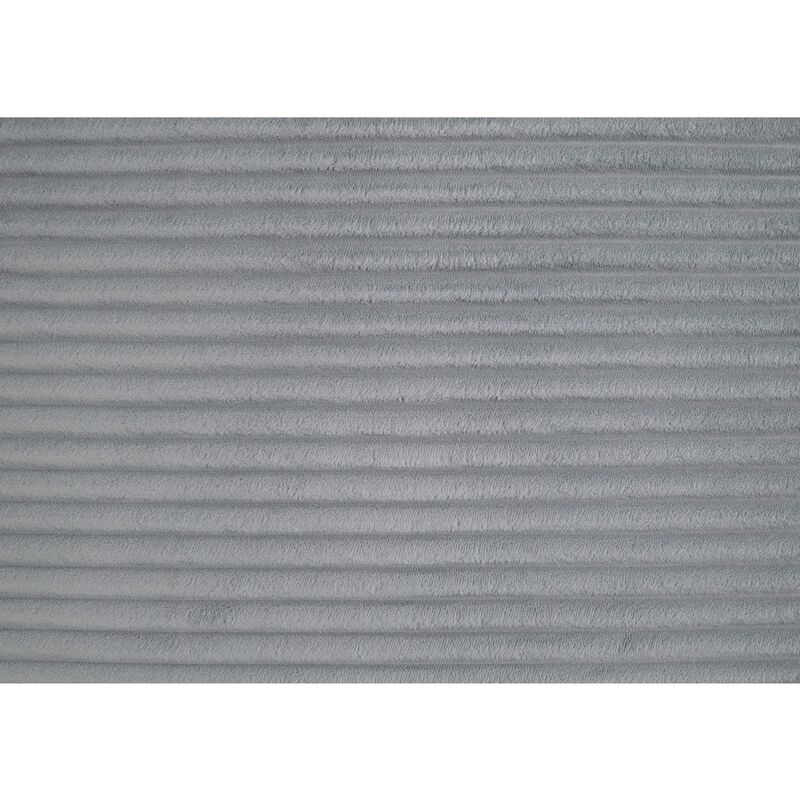 Mear Modular Ottoman w Black Solid Wood Legs, Gray Corduroy 40 Inch